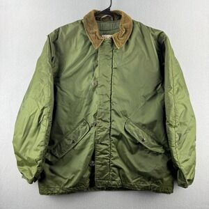 Vintage Alpha Industries Jacket Large Extreme Cold Weather 80s Corduroy Collar
